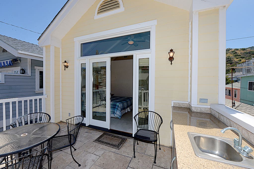 Master Steps out to Patio