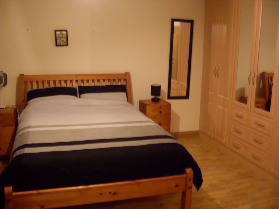 Proper beds with plenty of wardrobes. Tea/Coffee/Hairdryer/