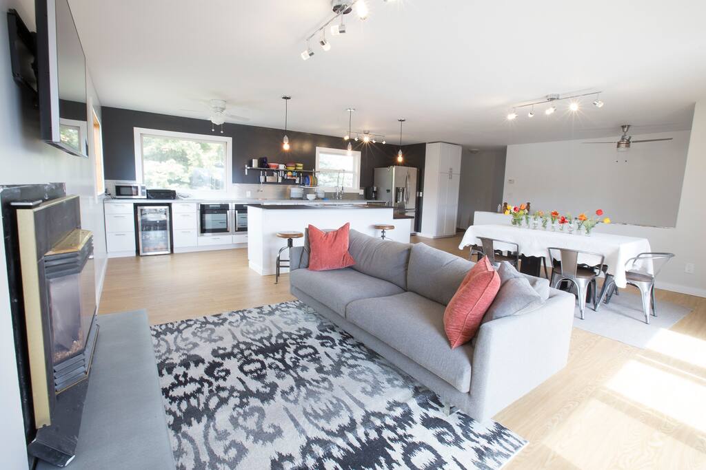 The main and shared living space, fireplace will be updated soon.
