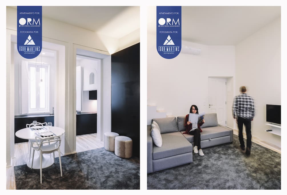 Kitchen + Living Room (double sofa bed)