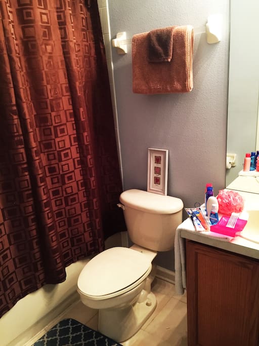 Private bathroom includes towel and hand towel. Very clean.