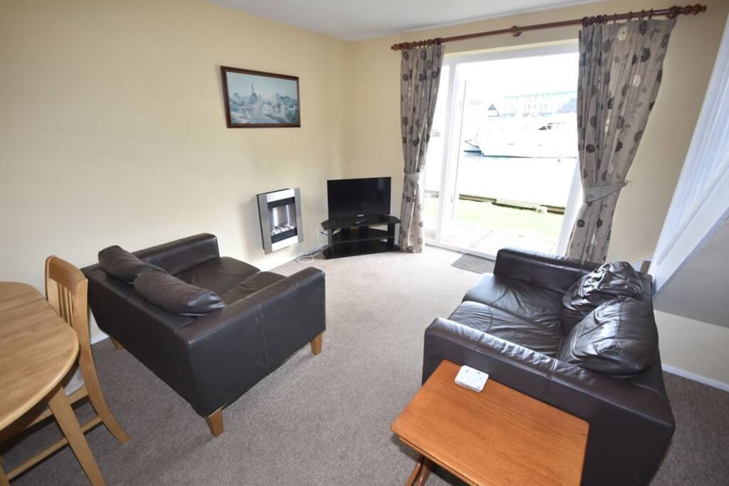 Lounge area looking out towards the River Bure