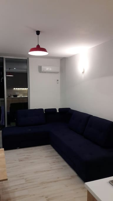 Sofa is transformed very easily into a Bed, by rotating sitting section on the right.