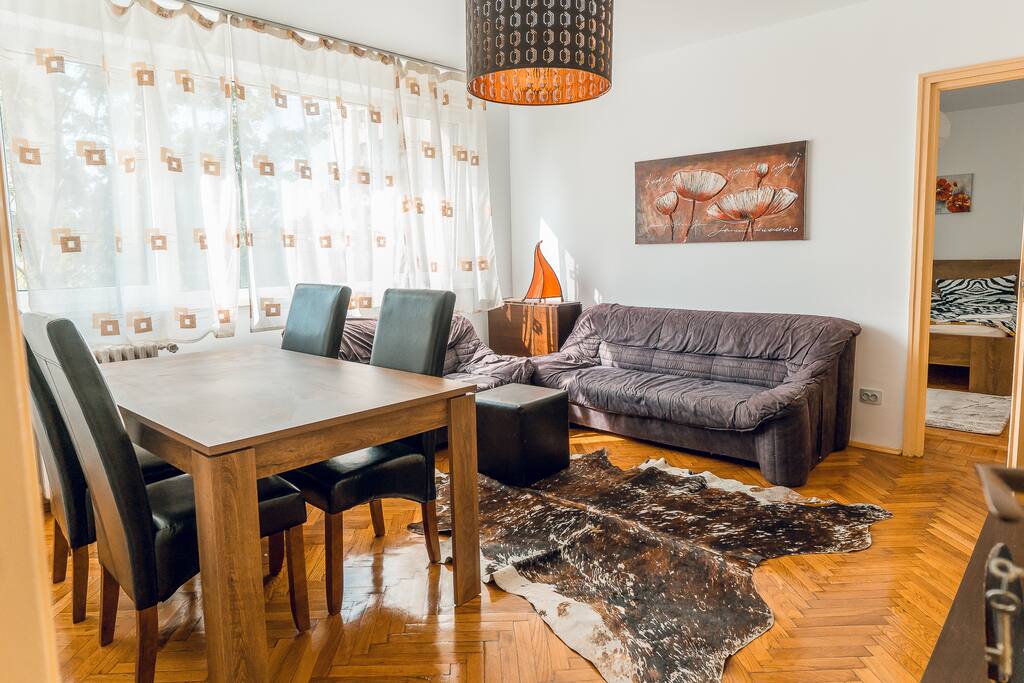 The living and dining room