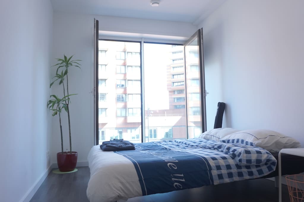 Feel free to open up the windows to enjoy the sun from the French balcony.