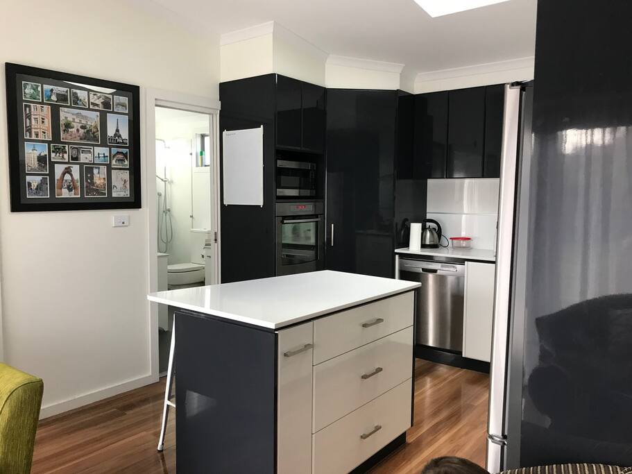 Kitchen through to Bathroom