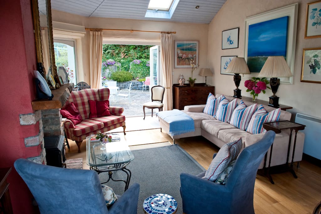 Sitting room with gas-fired stove