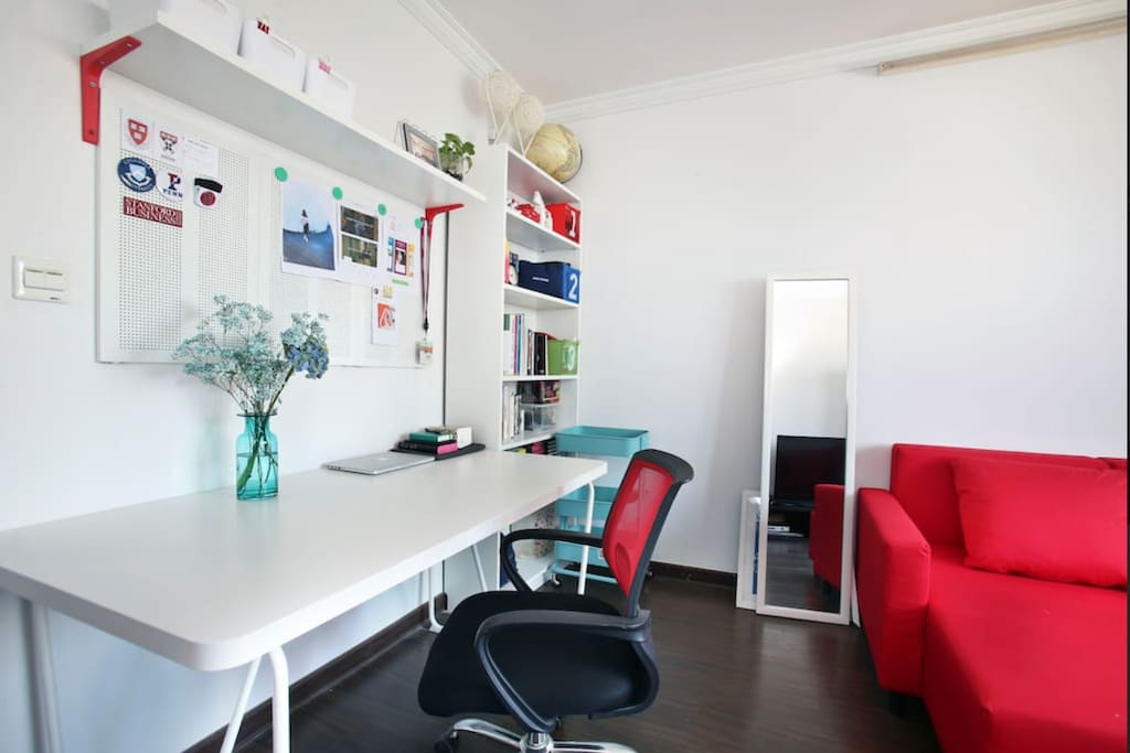My lovely workplace. You're welcome to use the space during the day.