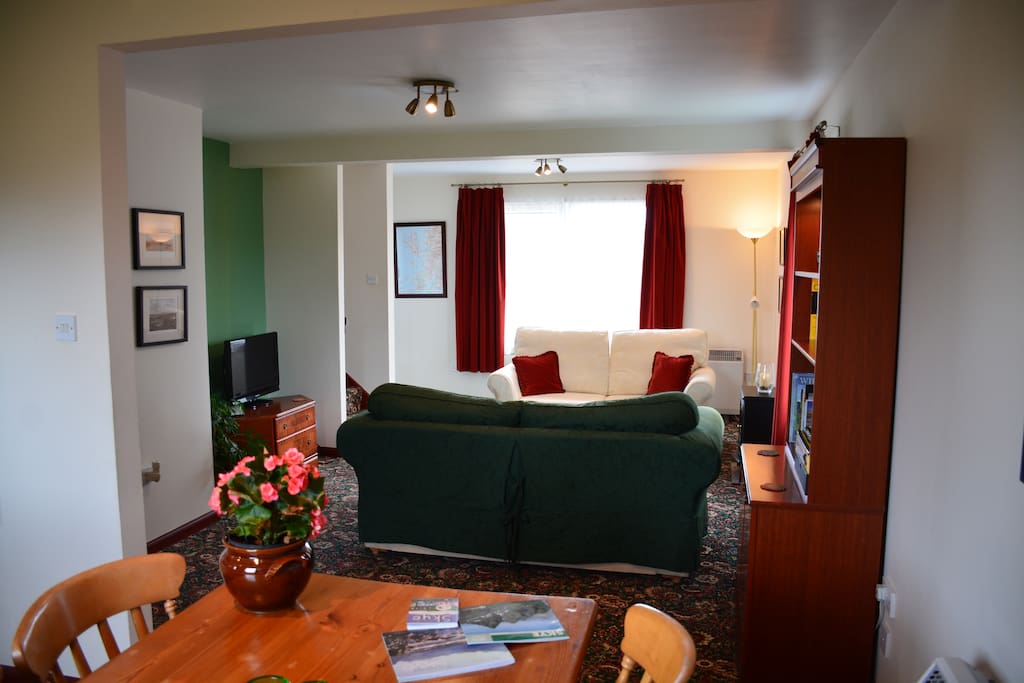 Open plan sitting area and dining room