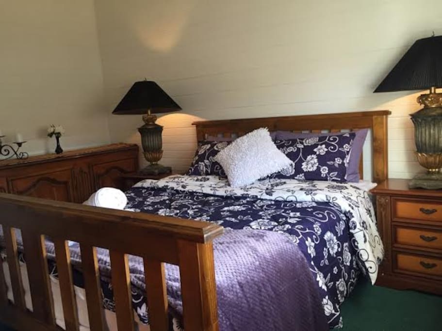 Bedroom 1 - Queen Bed/ Natural sunlight/ Antique furniture
