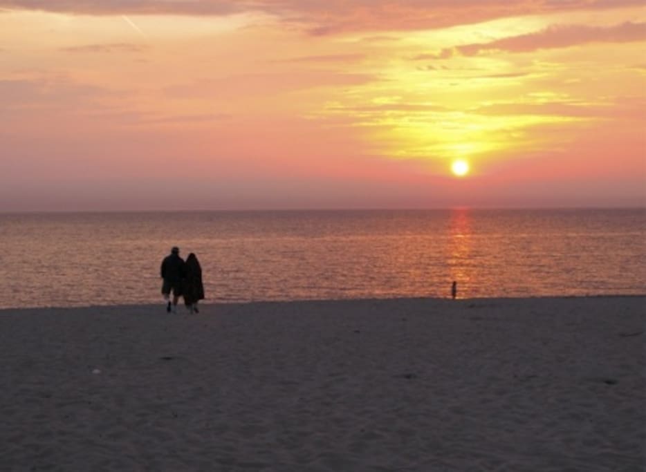 Enjoy sunsets over Lake Michigan from nearby beaches or the M-22 overlook.
