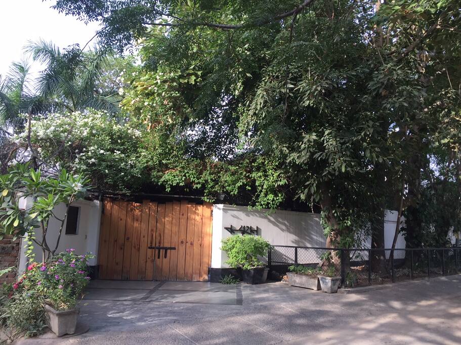 Outside the house