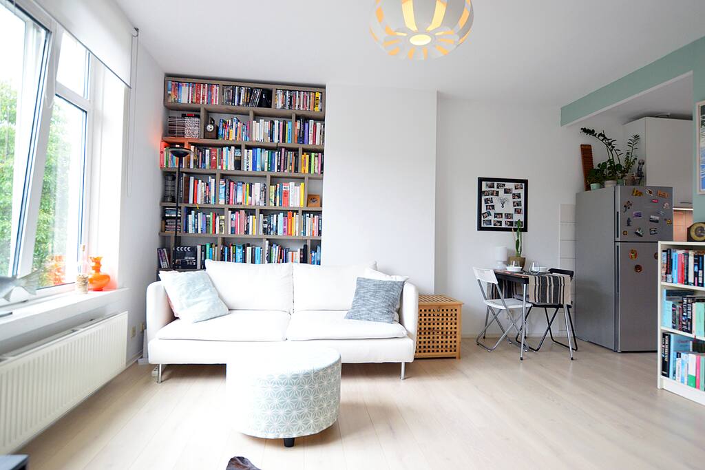You may use our book cabinet to your hearts' content. There must be a book in the cabinet that you may like.