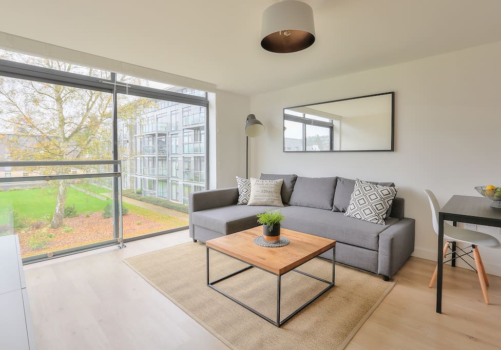 Sitting area with a view of gardens