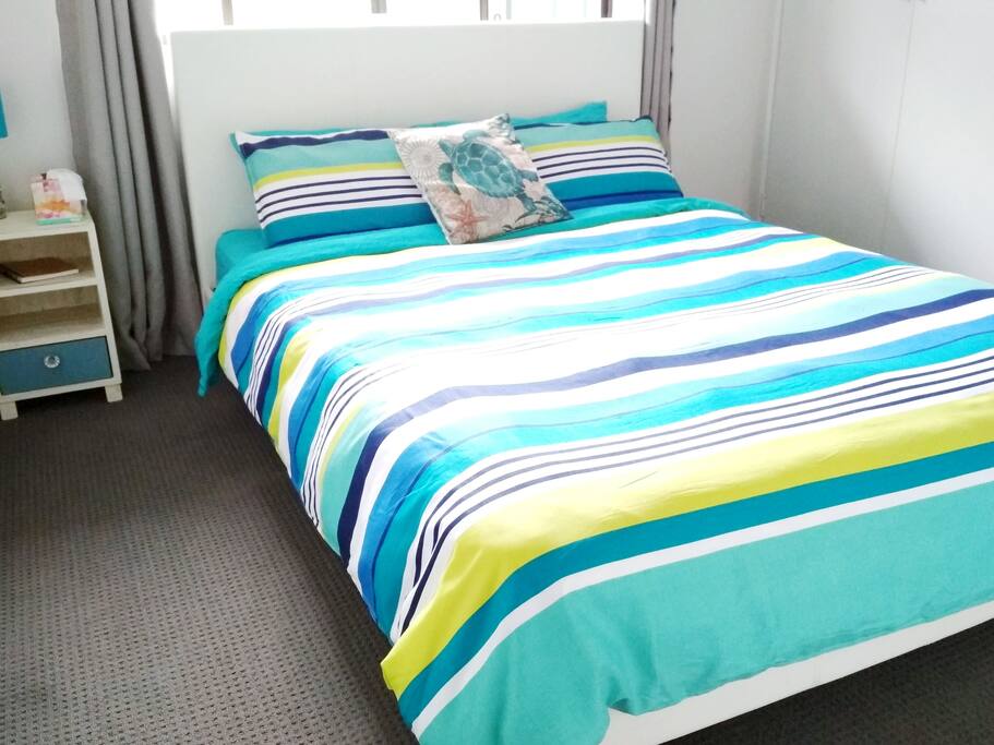 Your bedroom is one of three in the house. Book both our rooms for up to four people.