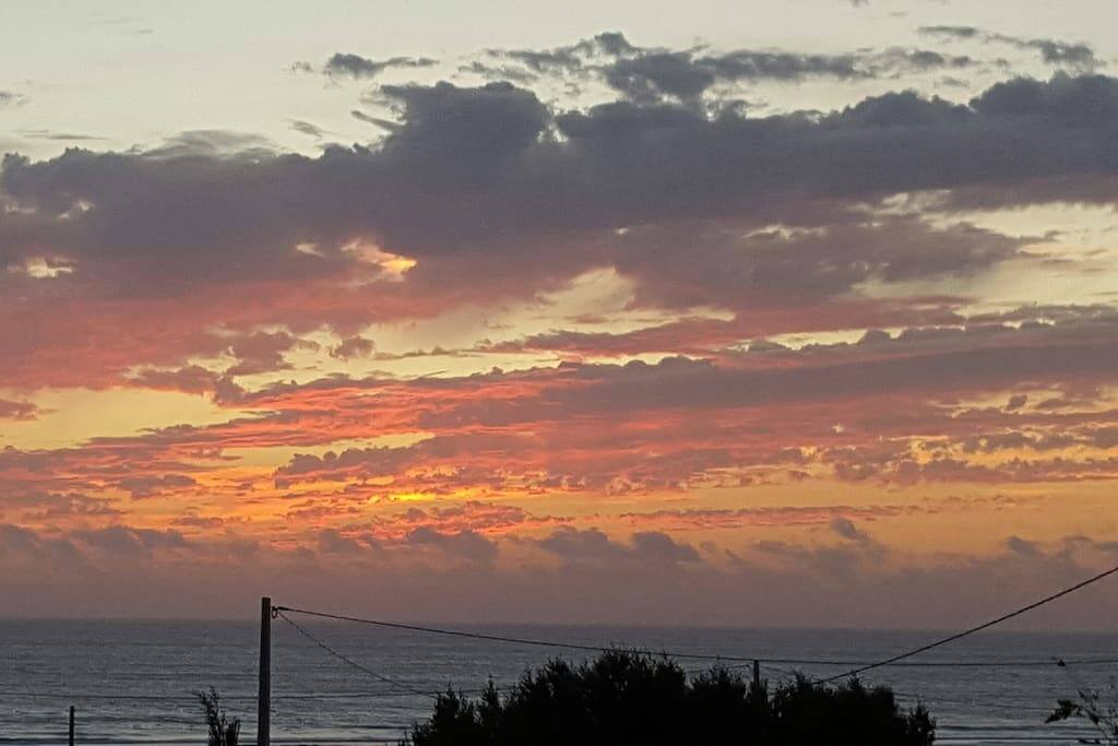 A magnificent sunset from the roof terrace.