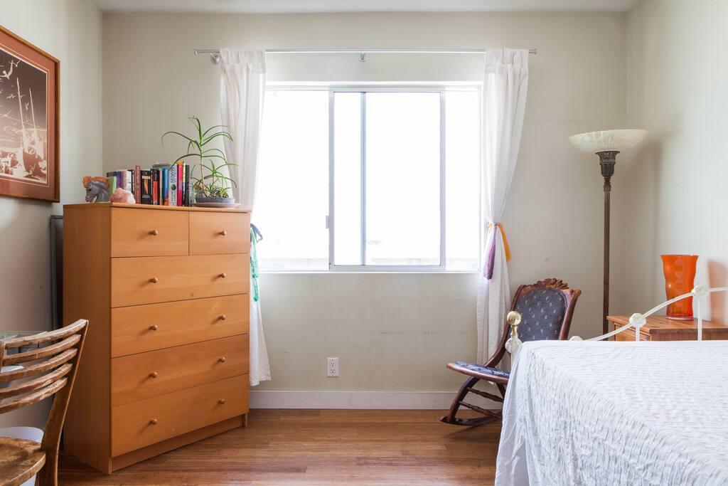The room has lots of natural light.