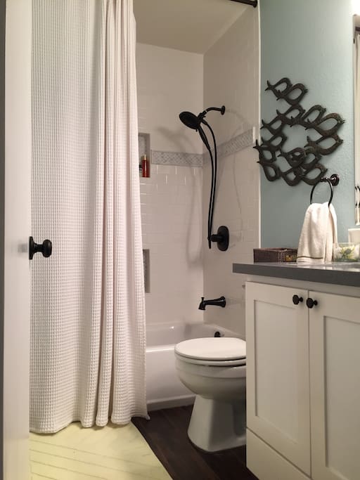 Newly remodeled private bath adjacent to bedroom