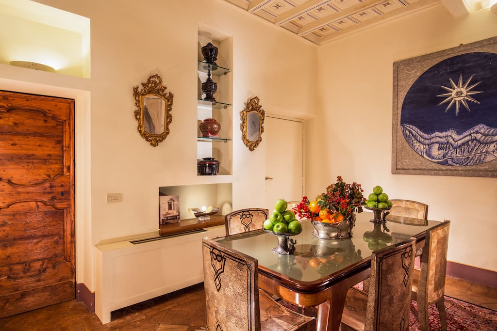 Welcome to Spanish steps Living Room. 2 sofas (1 sofa bed) table with 6 Eggshells French chair , TV Satellite, A/C