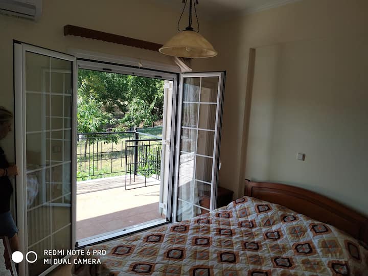 Second bedroom  with double bed inside the closet there is a pad to accommodate  an emergency and 7 person!