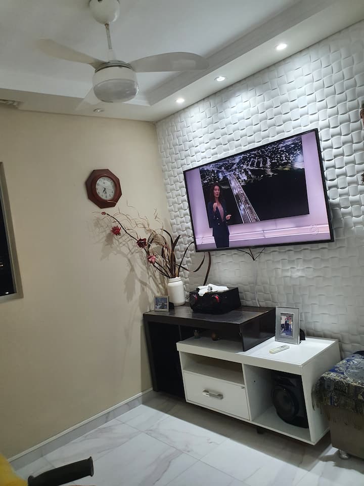 Woonkamer met ventilator