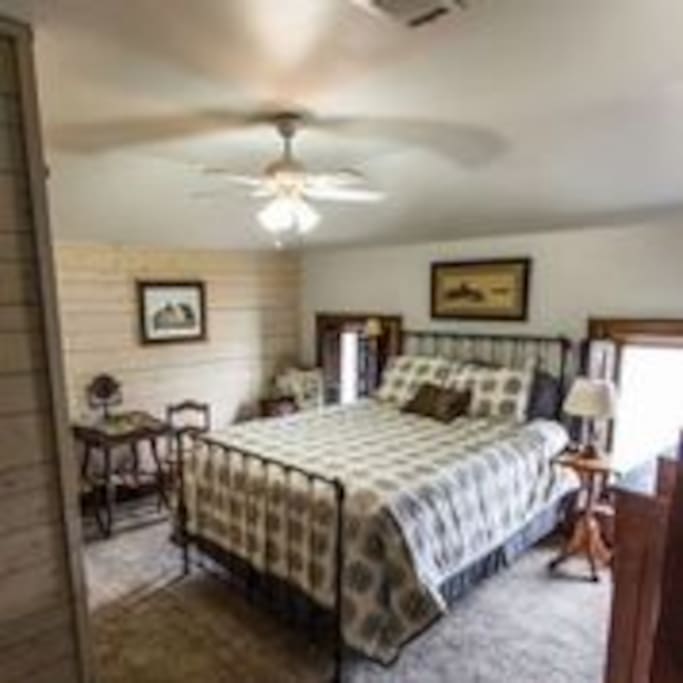 The iron bed frame is original to this home from 1880 however the mattress is a comfy new memory foam.