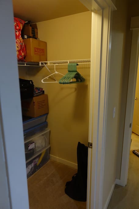 Open Closet Space and Hangers