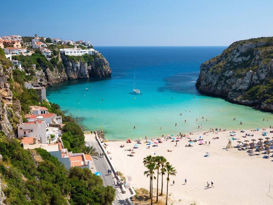 The beach just a 7 mins walk