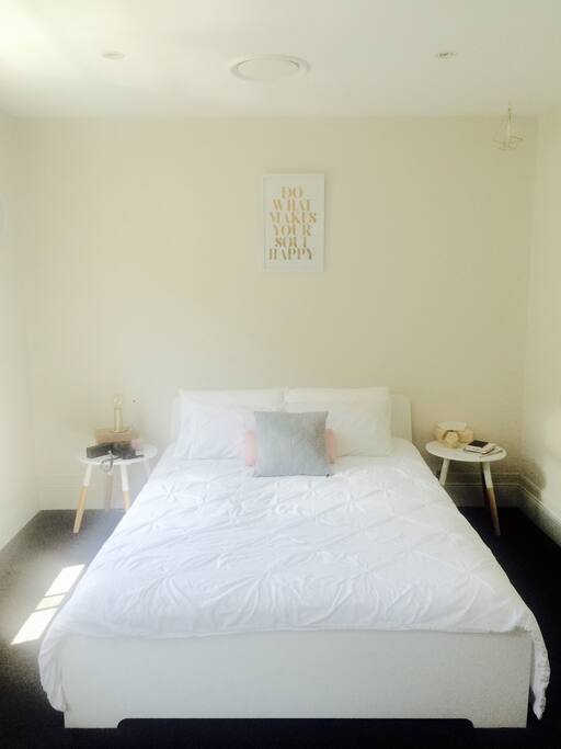 Double queen bed, new and comfortable.