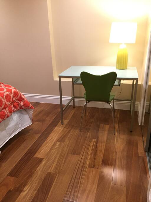 Bedroom 1 has a desk