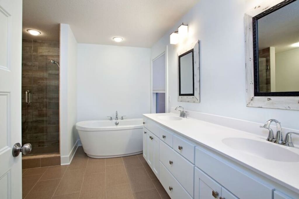 Master Bath- walk-in shower and soaking tub