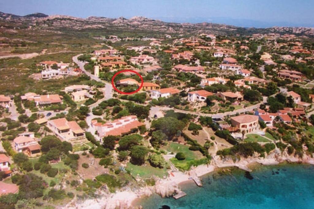 Villaggio Piras, nel cerchio rosso "Casa Tramonto"