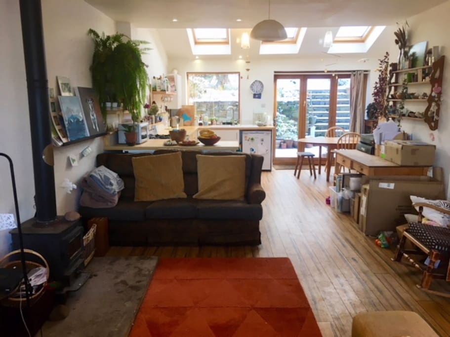 The view towards the trifold doors which open onto the garden.