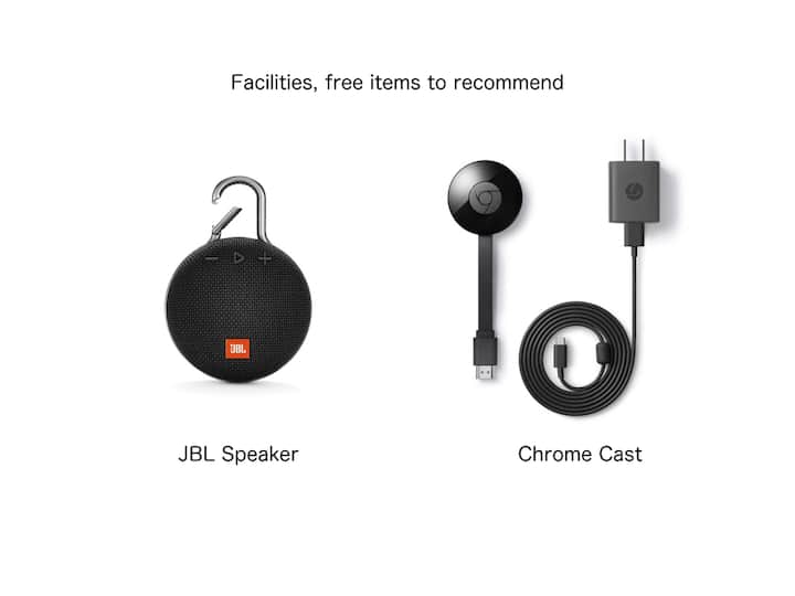 * عناصر المعدات *
يمكنك مشاهدة أفلام الهواتف الذكية على شاشة التلفزيون الكبيرة ♪
※مرفق مثبت على التلفزيون.

* عنصر المعدات * 
يمكنك الاستمتاع بموسيقى هاتفك الذكي باستخدام "مكبر صوت JBL" ♪
