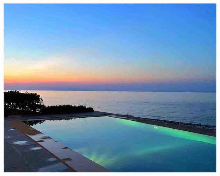 Stunning seafront home with private pool