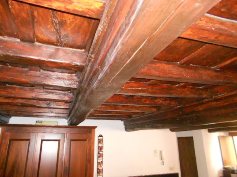 wood-coffered ceiling