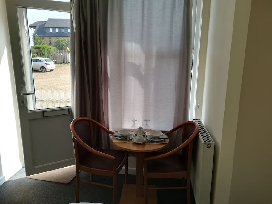 Small dining area inside the room