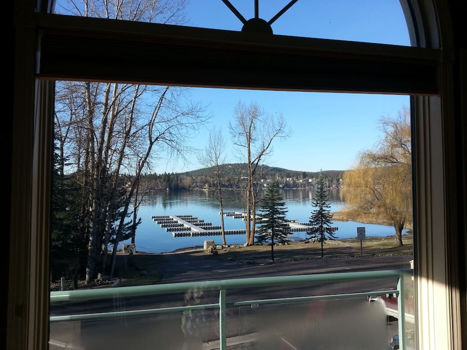 Lake view out living room window