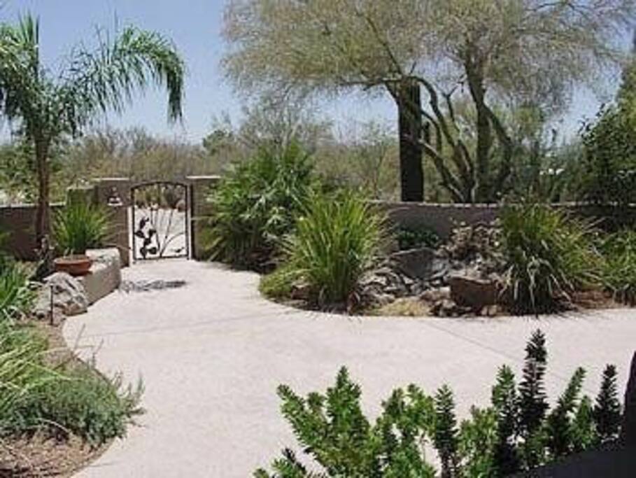 Home entry with waterfall