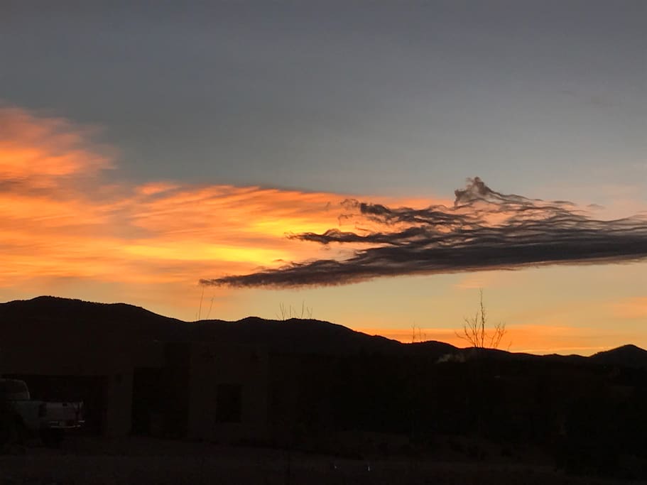 Morning sunrise from rear portal