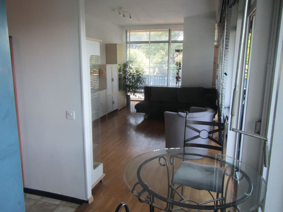 Living room from dining area perspective