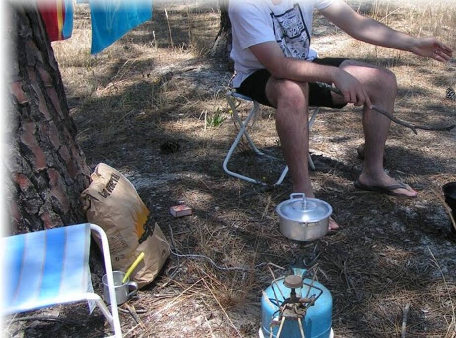 cozinhar no campo