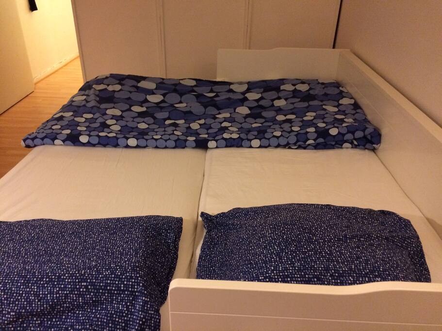 The bed. It can extended for 2 person with mattress of good quality to ensure a good rest