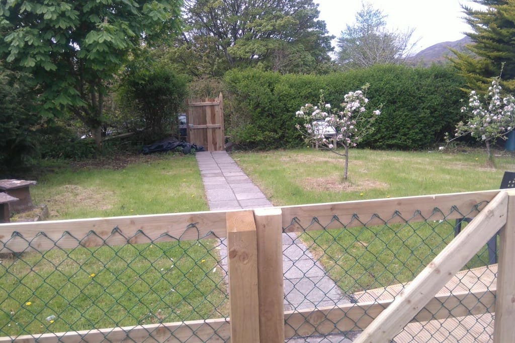 Garden and fenced area.