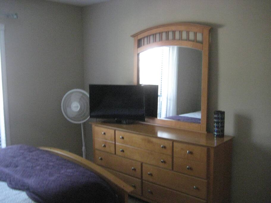 Large dresser with Roku TV