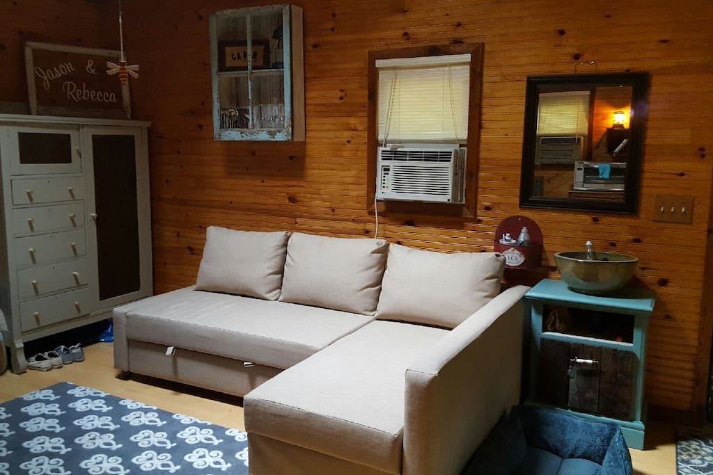 Sectional easily converts to bed