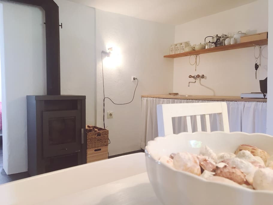 Küche mit Kamin