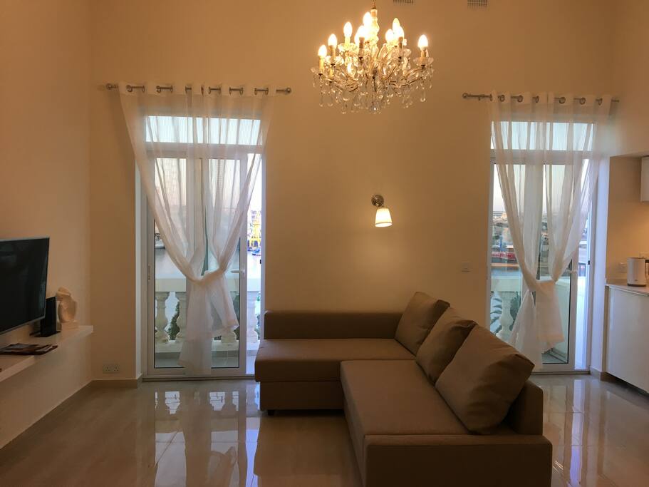 Living room with bed sofa