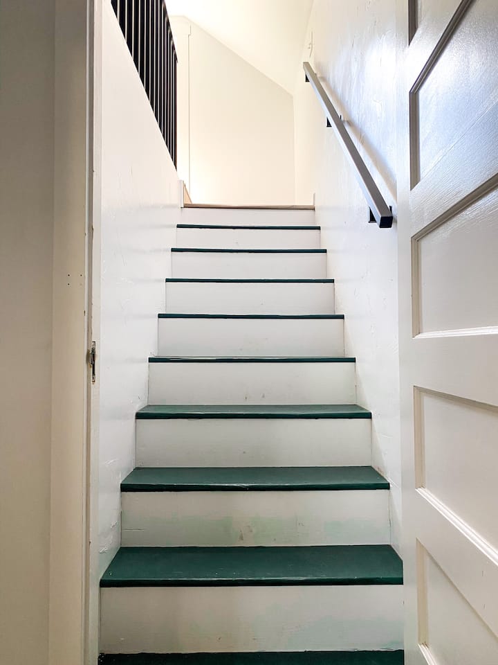 The stairs headed up to the Alexis Loft