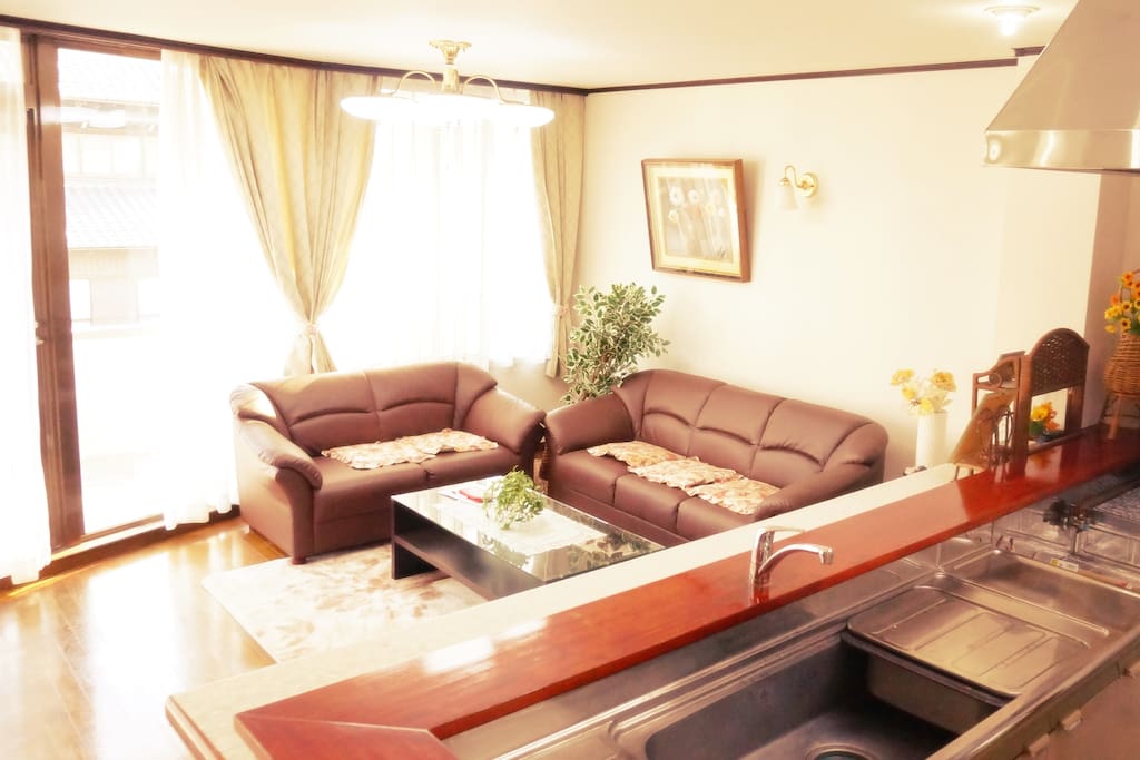 Main living room and kitchen on the second floor